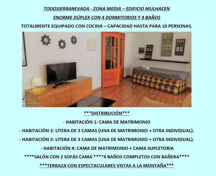 Todosierranevada - Duplex 4 Dormitorios - Vistas Espectaculares A La Montana 塞拉内华达 外观 照片
